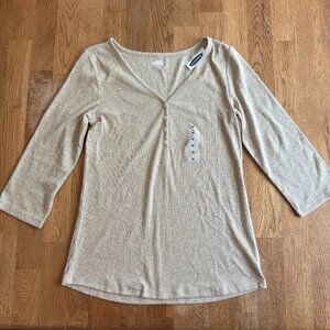 Old Navy Thermal Top Oatmeal Long Sleeve Size Medium NWT